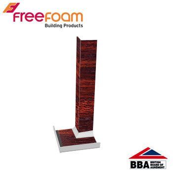 Product image for uPVC Fascia Board Internal Corner (Square Edge) 300mm - Mahogany