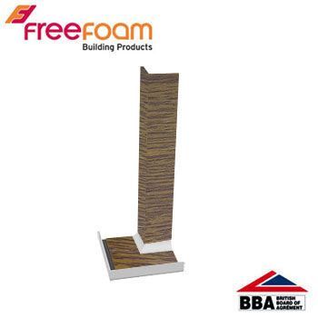 Product image for uPVC Fascia Board Internal Corner (Square Edge) 300mm - Light Oak
