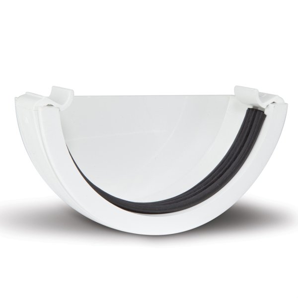 Product image for Half Round Gutter External Stop End White 112mm