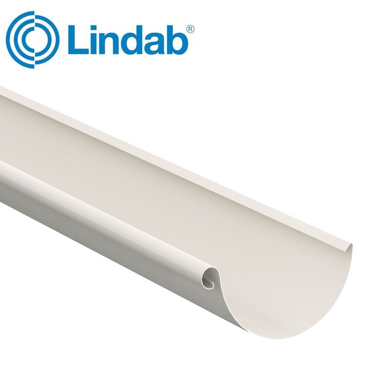 Image of Lindab 125mm Half Round Steel Guttering - Antique White