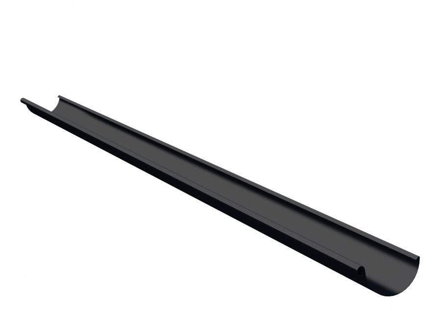 Image of Lindab 125mm Half Round Steel Guttering - Black