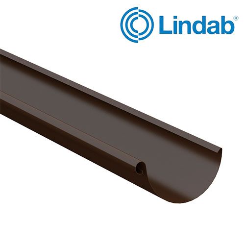 Product image for Lindab 125mm Half Round Steel Guttering - Brown