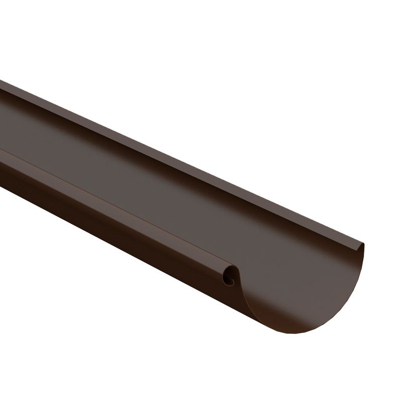 Image of Lindab 125mm Half Round Steel Guttering - Brown