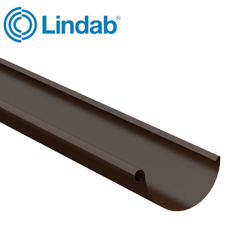 Product image for Lindab 190mm Half Round Steel Guttering - Brown