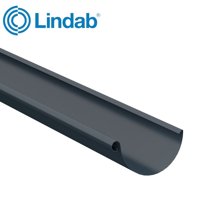 Product image for Lindab 150mm Half Round Steel Guttering - Dark Grey
