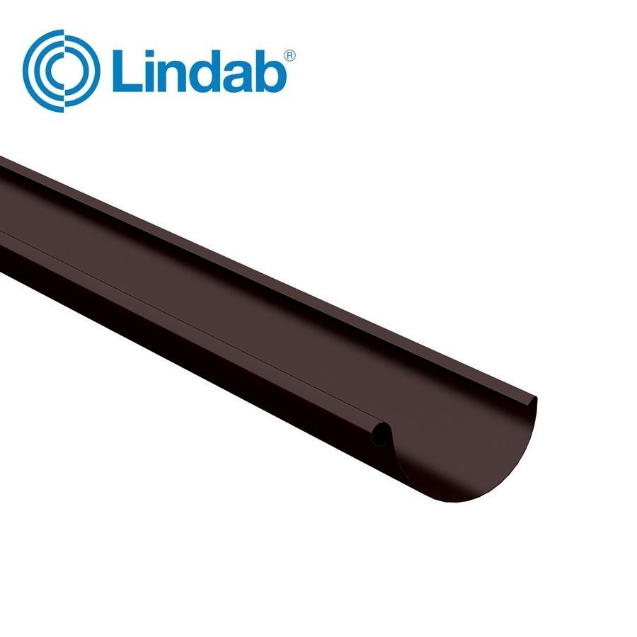 Product image for Lindab 125mm Half Round Gutter - Coffee Brown