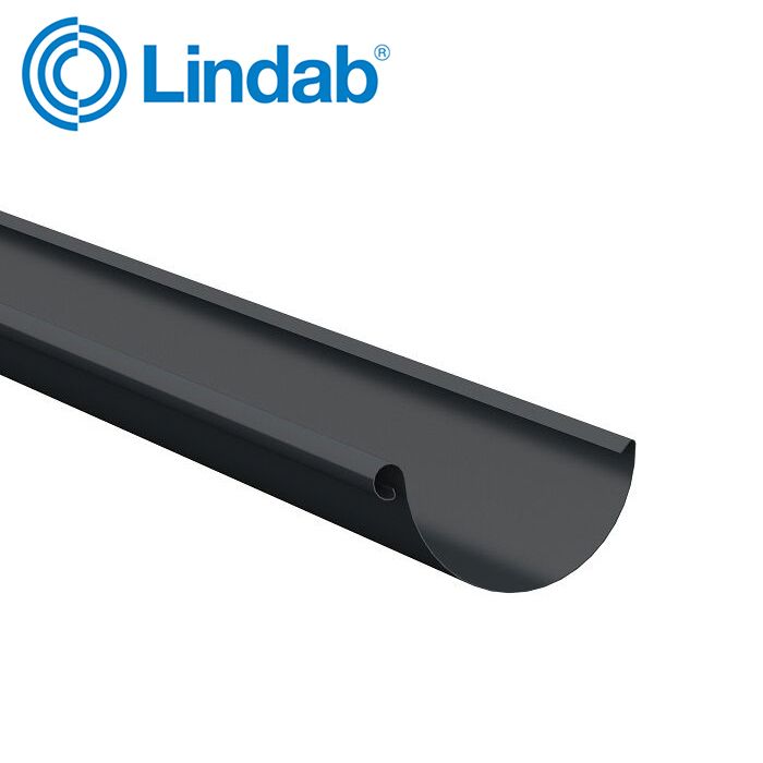 Product image for Lindab 150mm Half Round 3m Gutter - Anthracite Grey
