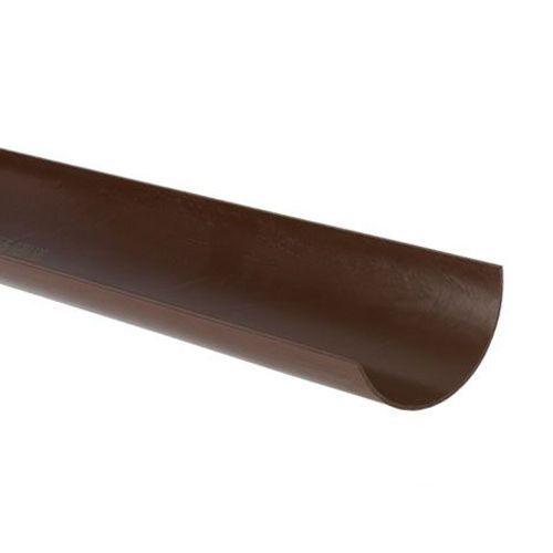 Product image for Brett Martin Plastic Guttering Half Round Style 2m Length 112mm - Brown