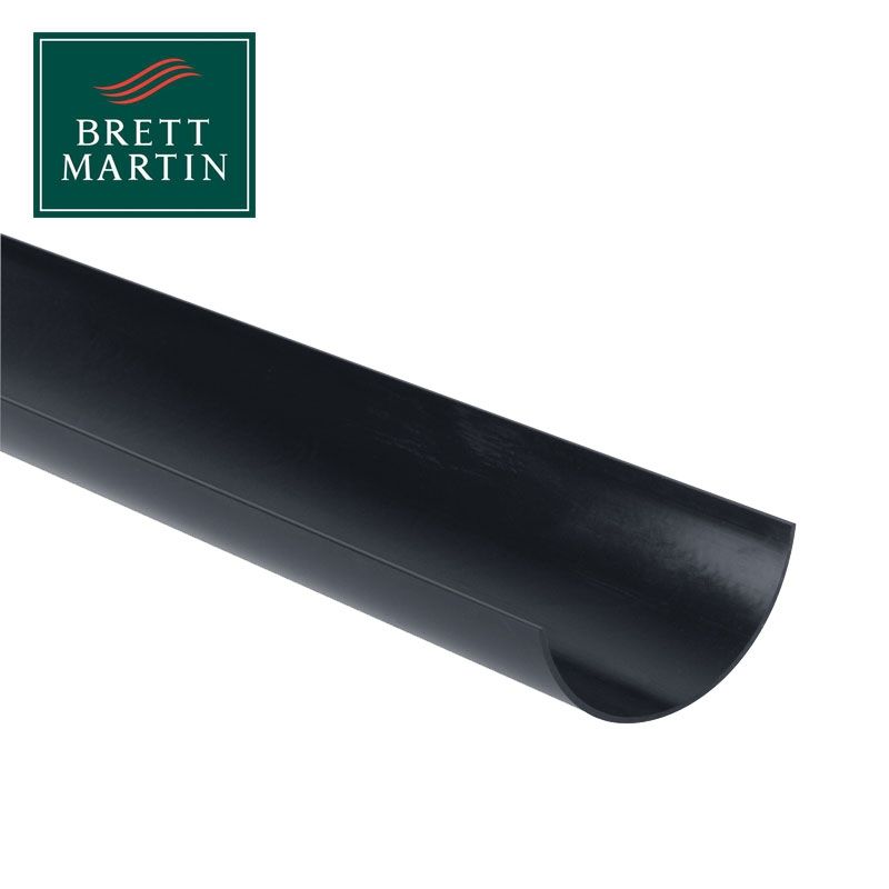 Product image for Brett Martin Plastic Guttering Half Round Style 2m Length 112mm - Anthracite Grey