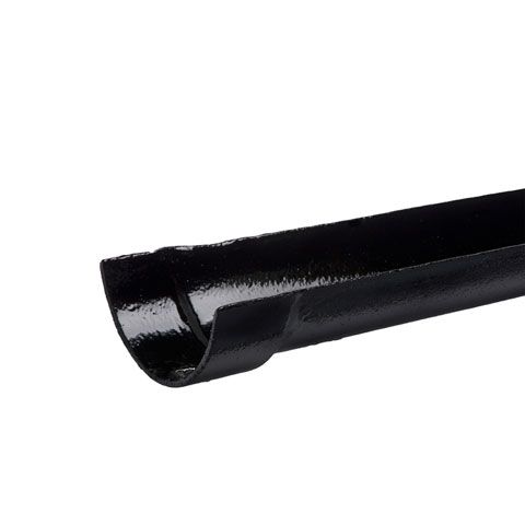 Product image for Cast Iron Half Round Guttering Length 1.8m - 115mm Black Finish