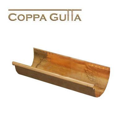 Product image for Metal Gutta Copper 185mm Half Round Gutter - 2.4m