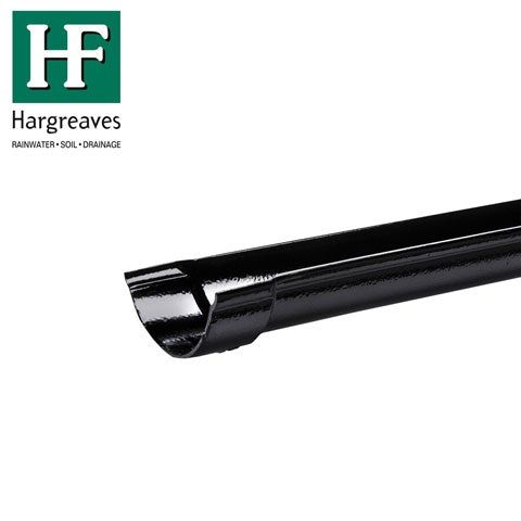 Product image for Cast Iron Half Round Beaded Guttering Length 1.8m - 115mm Black Finish