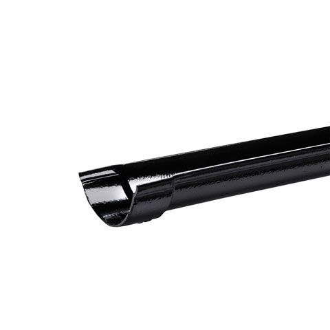 Product image for Cast Iron Half Round Beaded Guttering Length 1.8m - 125mm Black Finish