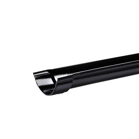 Product image for Cast Iron Half Round Beaded Guttering Length 1.8m - 150mm Black Finish