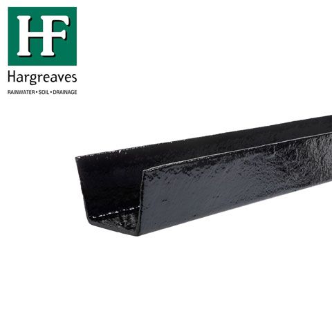 Product image for Cast Iron Box Guttering 100mm x 75mm x 1.8m - Black Finish