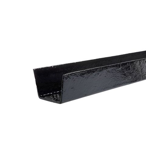Product image for Cast Iron Box Guttering 100mm x 75mm x 1.8m - Black Finish