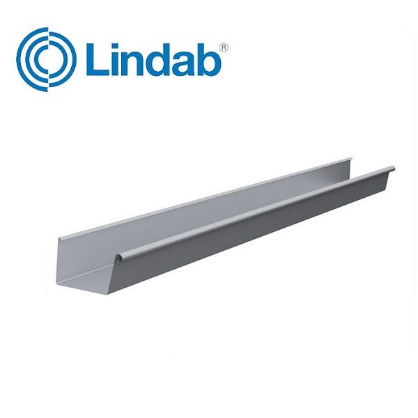 Image of Lindab Magestic 140mm Rectangular Galvanised Steel Gutter -3m