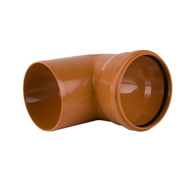 Image of Brett Martin Plastic Guttering Industrial Downpipe Single Socket 92.5dg Bend 200mm