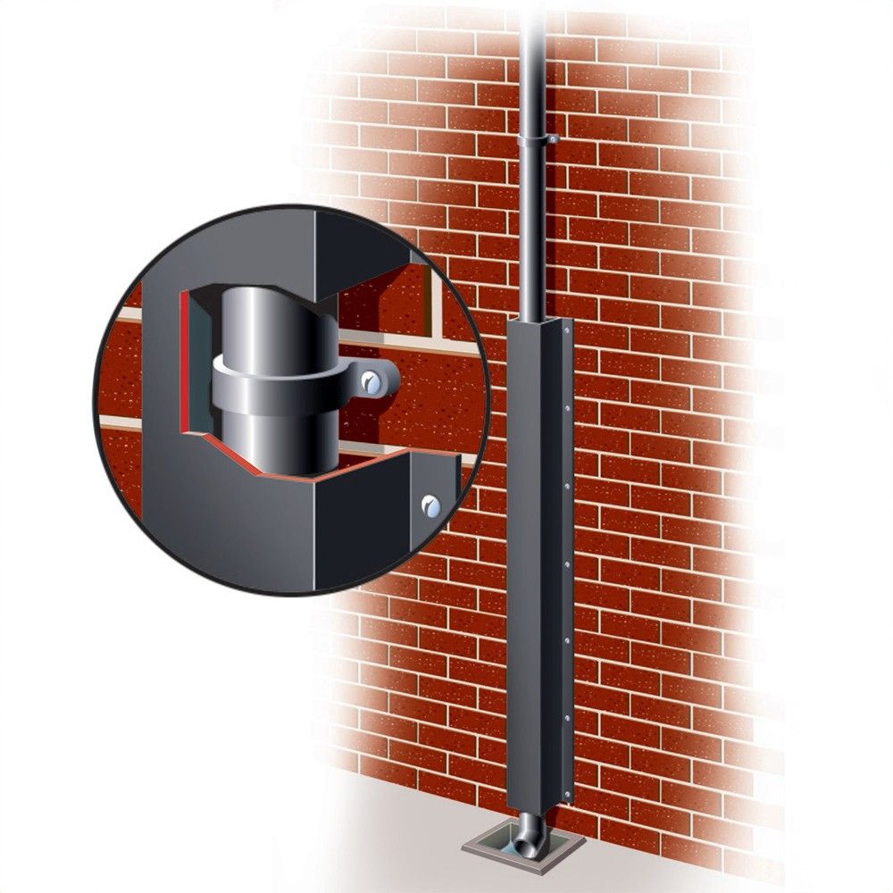 Image of Galvanised Soil Pipe Protector 150mm x 150mm x 1.15m - Black