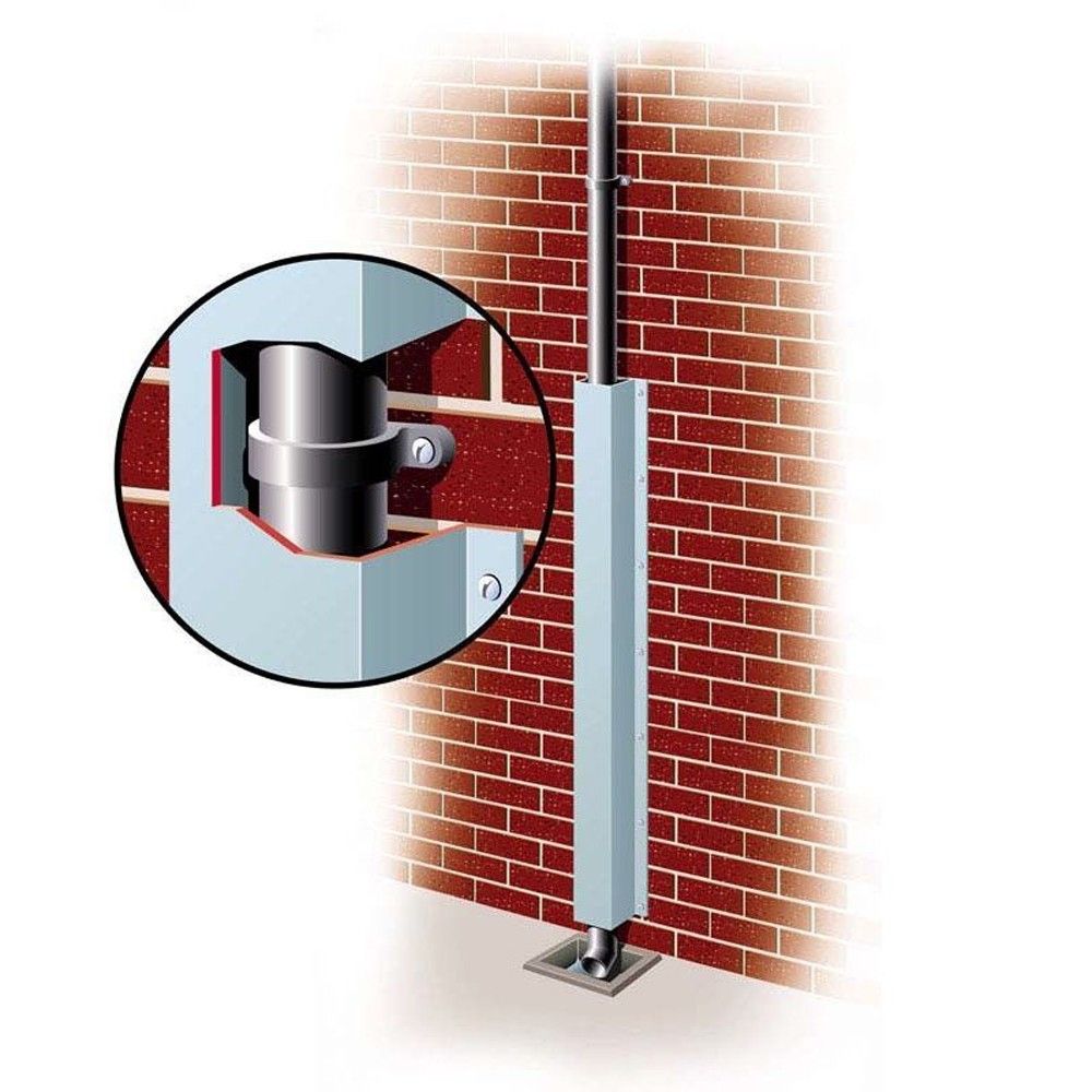 Image of Galvanised Gas & Copper Pipe Protector 50mm x 50mm x 1.2m - Anthracite Grey