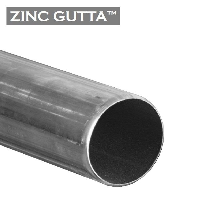 Image of Metal Gutta Zinc Round 80mm Downpipe - 2.4m