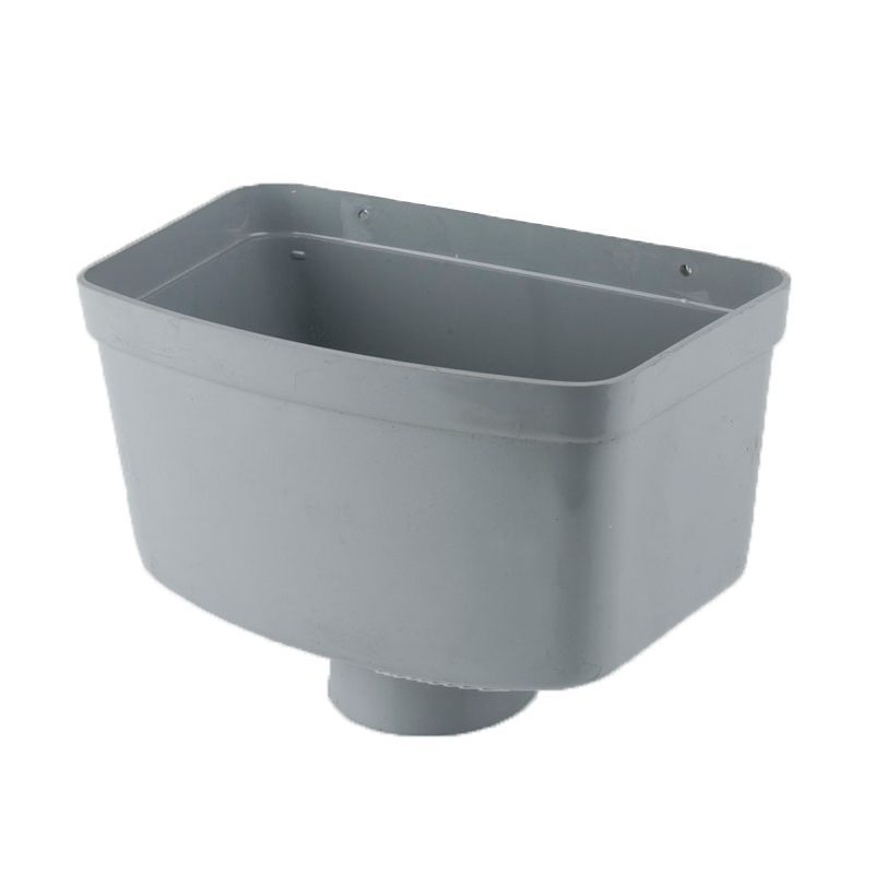 Image of Brett Martin Guttering Industrial Downpipe Rainwater Head Hopper 110mm - Grey