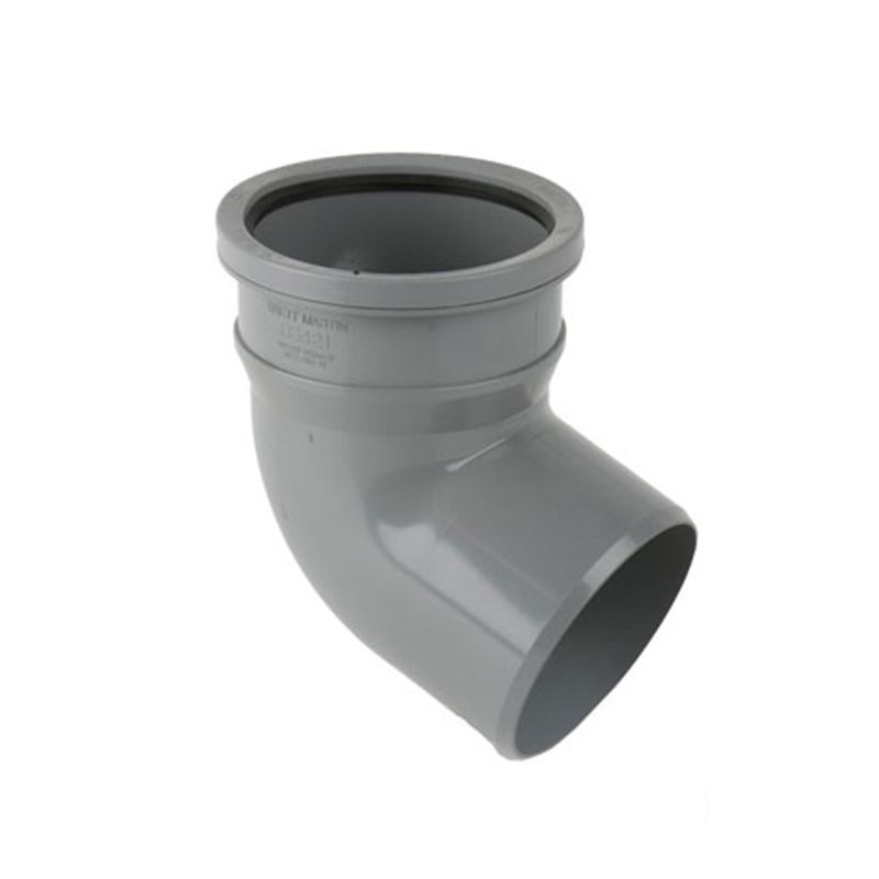 Image of Brett Martin Guttering Industrial Downpipe 112.5dg Bottom Offset Bend 110mm - Grey