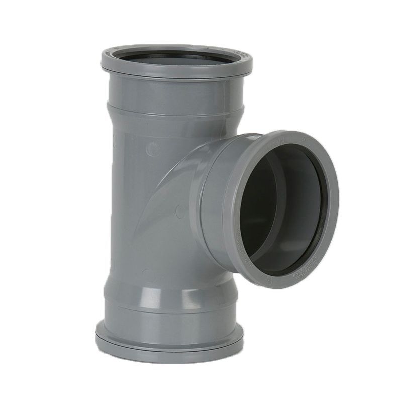 Image of Brett Martin Guttering Industrial Downpipe 92.5dg Triple Socket Branch 110mm Grey
