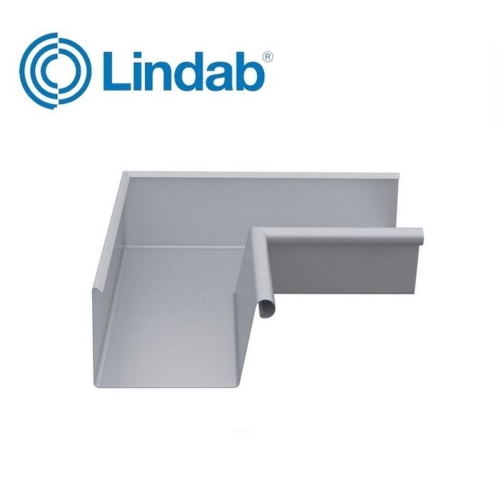 Image of Lindab Magestic 140mm Rectangular Galvanised Steel 90dg Internal Gutter Corner