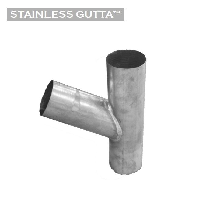 Image of Metal Gutta Stainless Steel Round 80mm Downpipe Branch