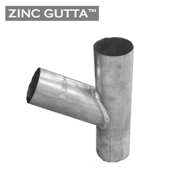Image of Metal Gutta Zinc Round 80mm Downpipe Branch