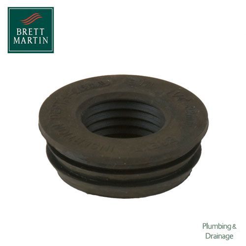 Product image for Cascade Cast Iron Style 1.25 Inch / 32mm Rubber Waste Adaptor (Black)