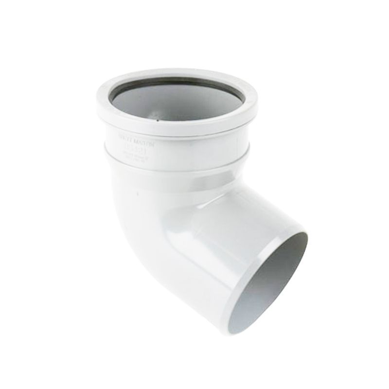 Image of Brett Martin Guttering Industrial Downpipe 112.5dg Bottom Offset Bend 110mm - White