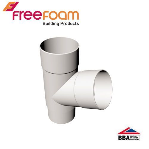 Image of Freeflow Round Plastic Downpipe 112 Degree Branch White