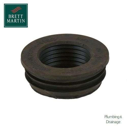 Product image for Cascade Cast Iron Style 1.5 Inch / 40mm Rubber Waste Adaptor (Black)