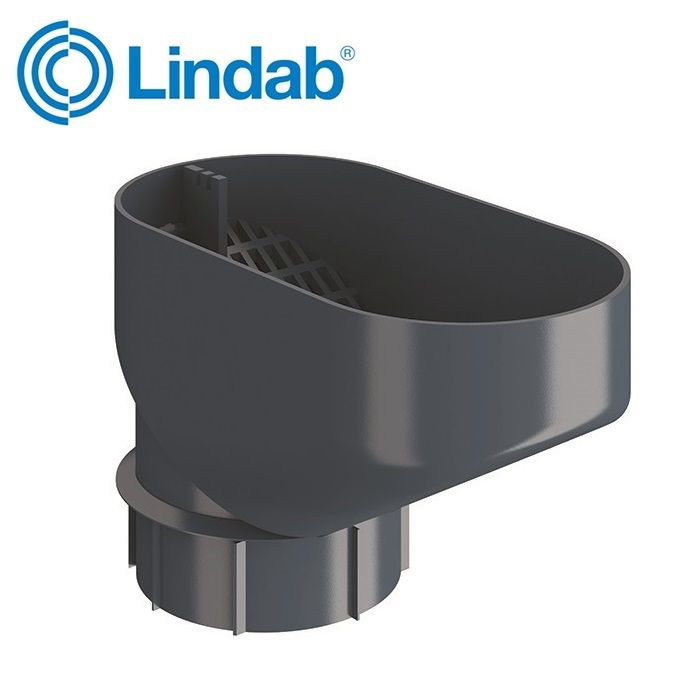 Product image for Lindab 100mm HD Polythene Downpipe Drain Trap - Dark Grey