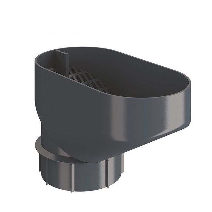 Product image for Lindab 100mm HD Polythene Downpipe Drain Trap - Dark Grey