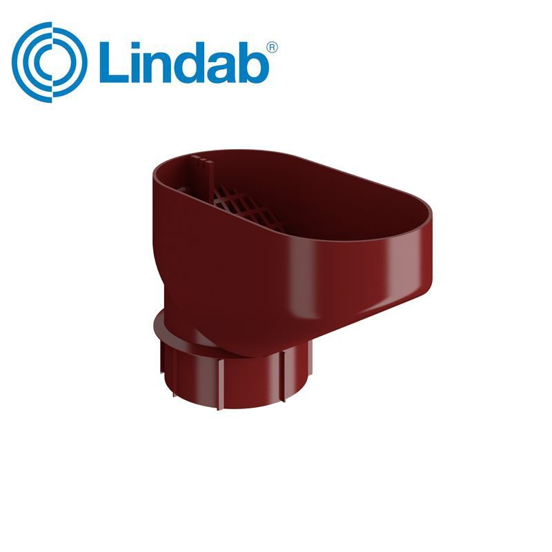 Product image for Lindab 100mm HD Polythene Downpipe Drain Trap - Dark Red