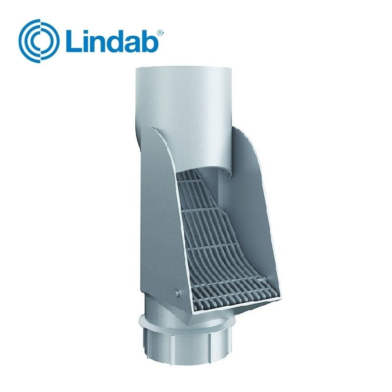 Product image for Lindab  100mm  HD Polythene Self Cleaning Steel Leaf Trap - White