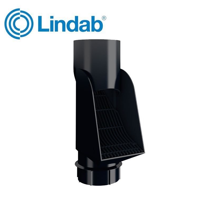 Product image for Lindab 100mm HD Polythene Self Cleaning Steel Leaf Trap - Black