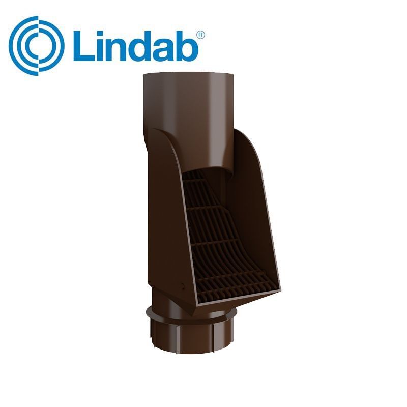 Product image for Lindab 100mm HD Polythene Self Cleaning Steel Leaf Trap - Brown