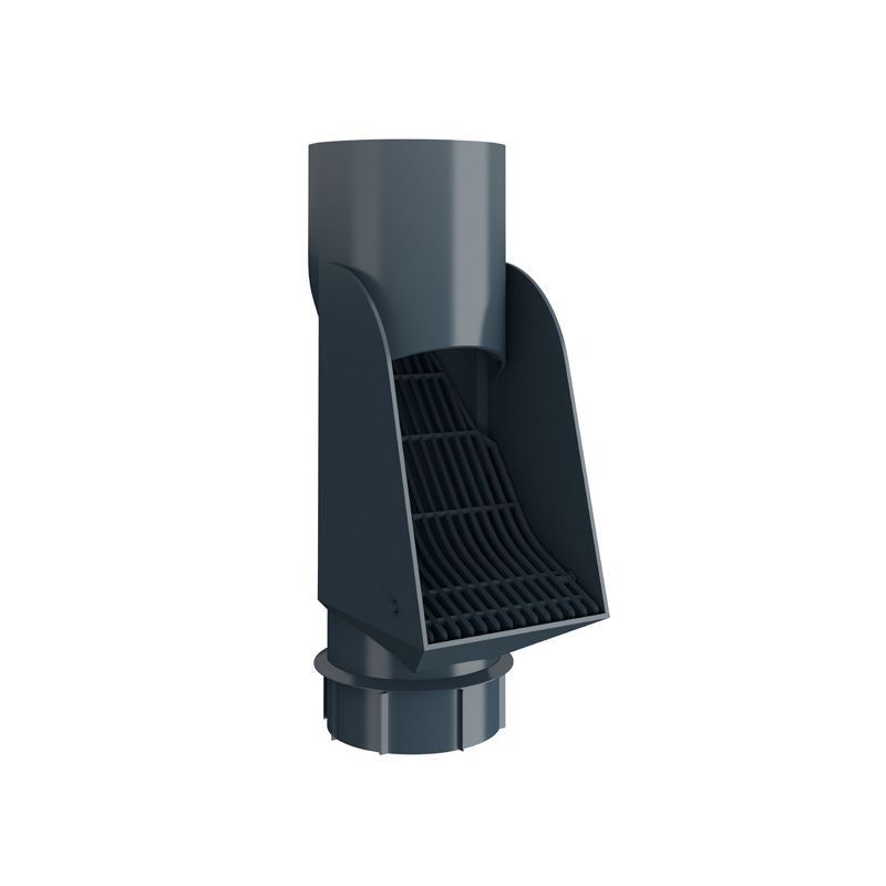 Product image for Lindab 100mm HD Polythene Self Cleaning Steel Leaf Trap - Dark Grey