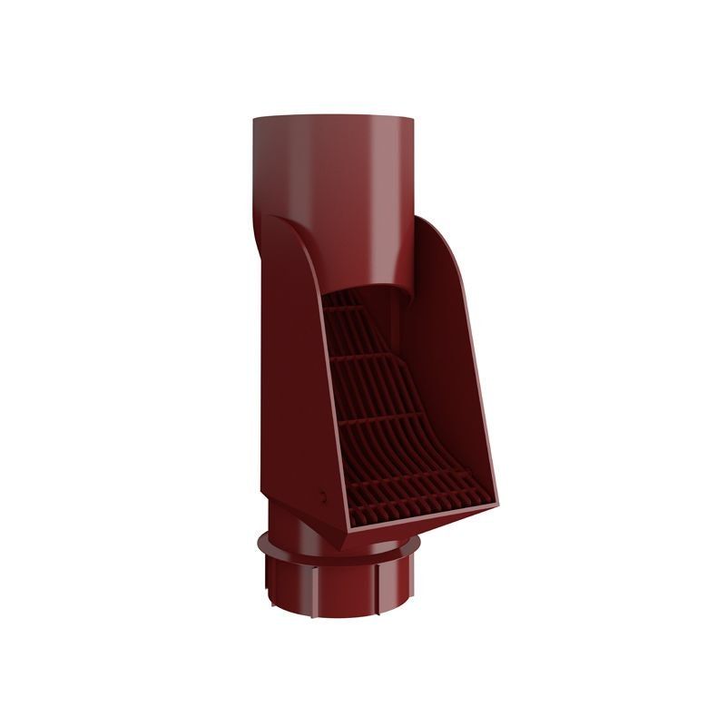 Product image for Lindab 100mm HD Polythene Self Cleaning Steel Leaf Trap - Dark Red