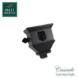 Product image for Cascade Cast Iron Style 100mm x 75mm Bath Hopper With Lion (Black)