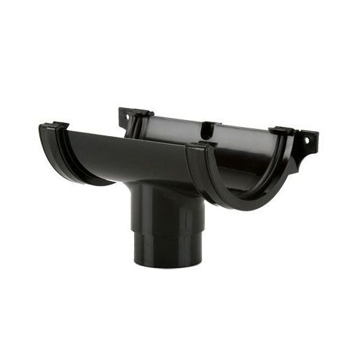 Product image for Brett Martin Plastic Guttering Half Round Style Running Outlet 112mm - Black
