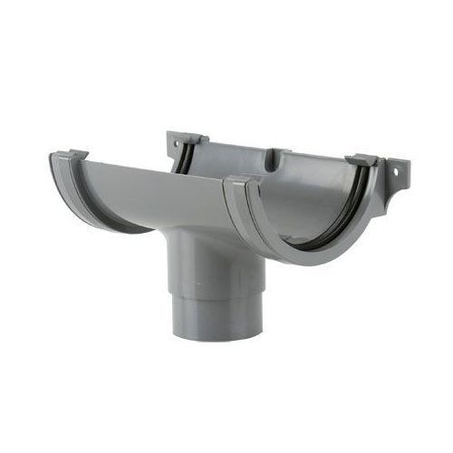 Product image for Brett Martin Plastic Guttering Half Round Style Running Outlet 112mm - Grey