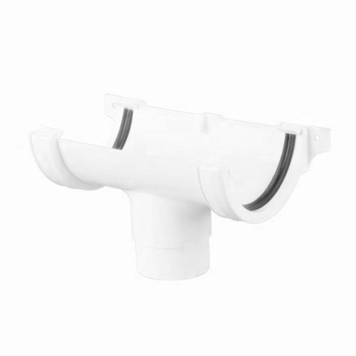 Product image for Plastic Guttering Half Round Style Running Outlet 112mm - Arctic White