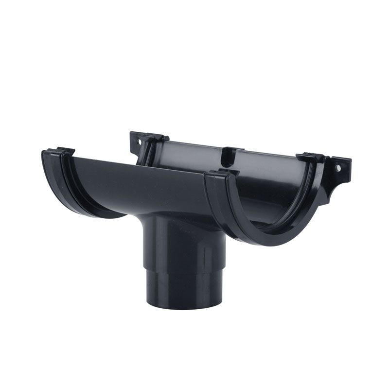 Product image for Brett Martin Plastic Guttering Half Round Running Outlet 112mm - Anthracite Grey