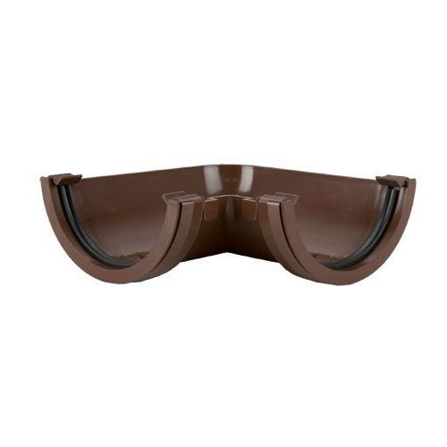 Product image for Brett Martin Plastic Guttering Half Round Style 90 Degree Angle 112mm - Brown
