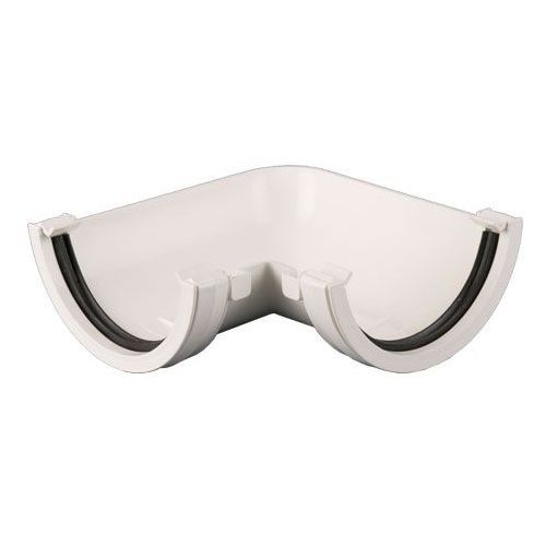 Product image for Brett Martin Plastic Guttering Half Round Style 90 Degree Angle 112mm - White